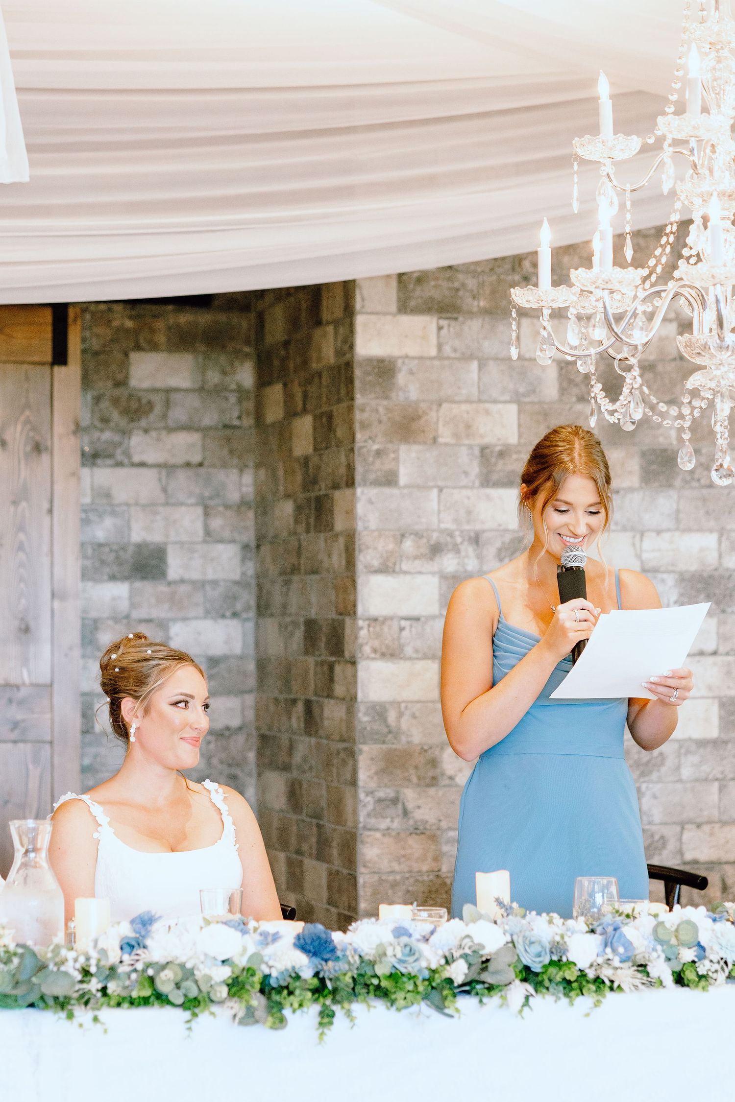 Maid of honor speech at Lapeer Country Club wedding in Michigan