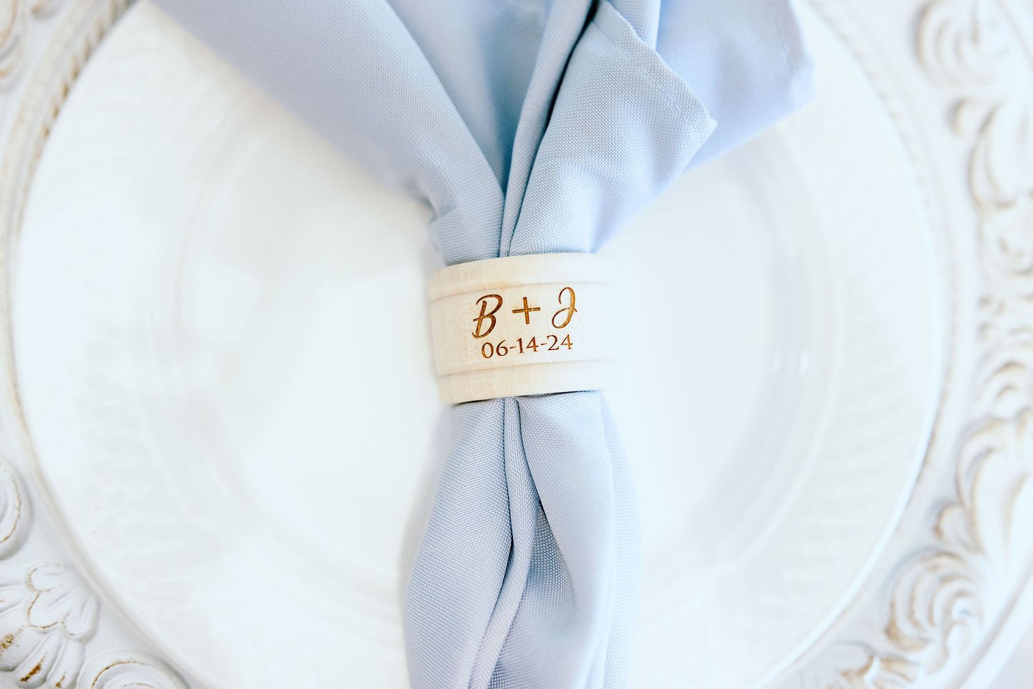 Detail photos of table setting at Lapeer Country Club wedding in Michigan