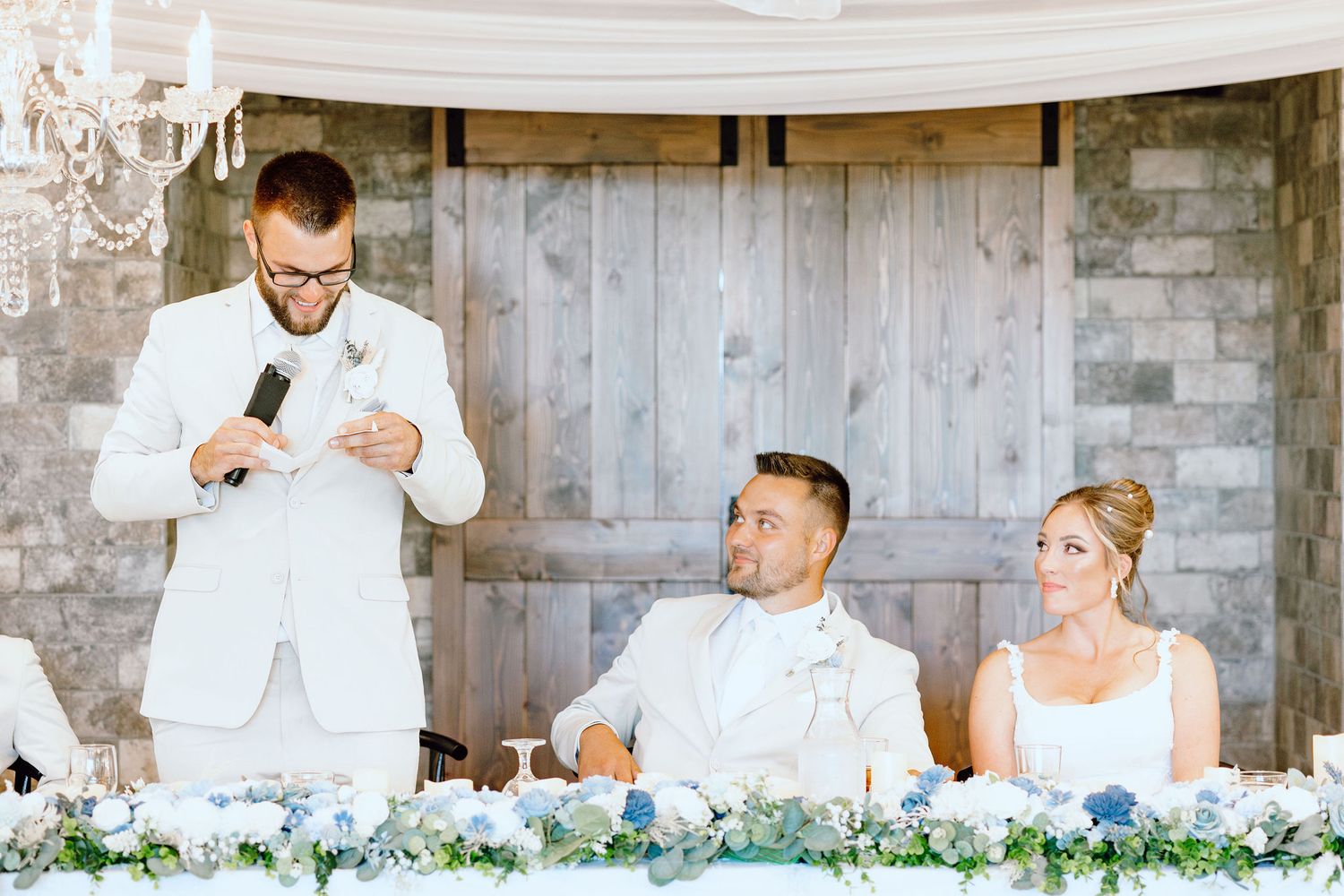 Best man speech at Lapeer Country Club wedding in Michigan
