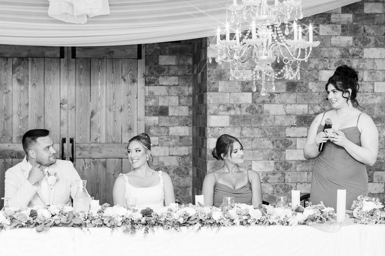 Maid of honor speech at Lapeer Country Club wedding in Michigan