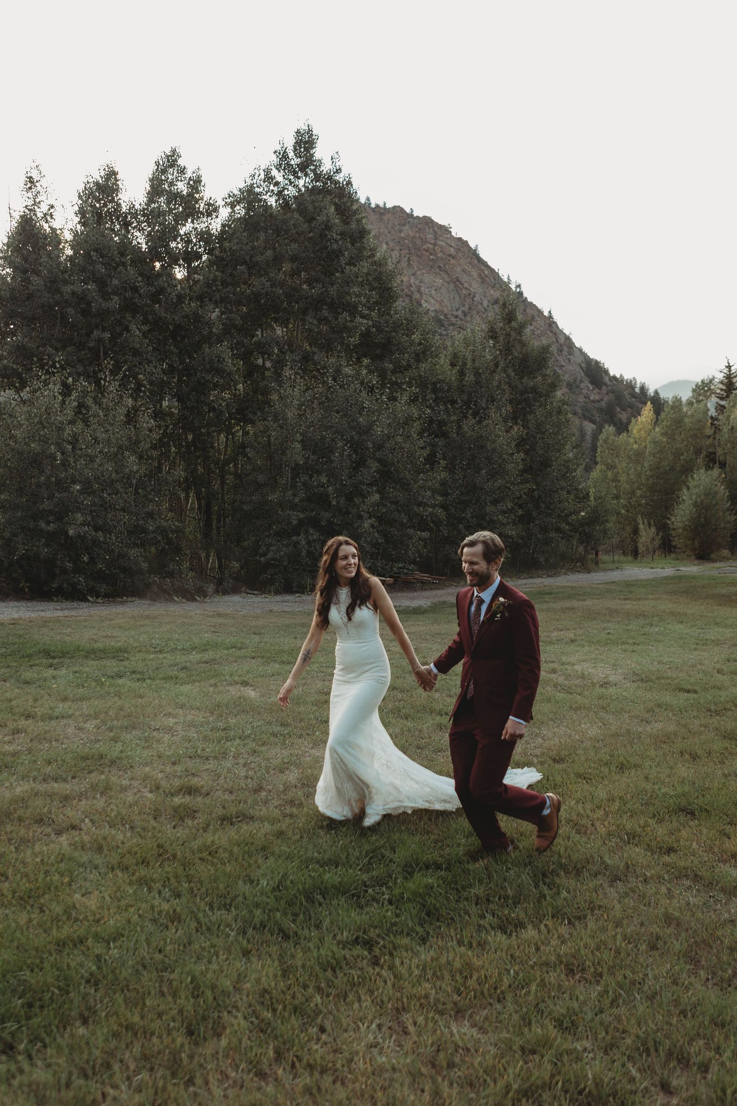 couple in love on wedding day