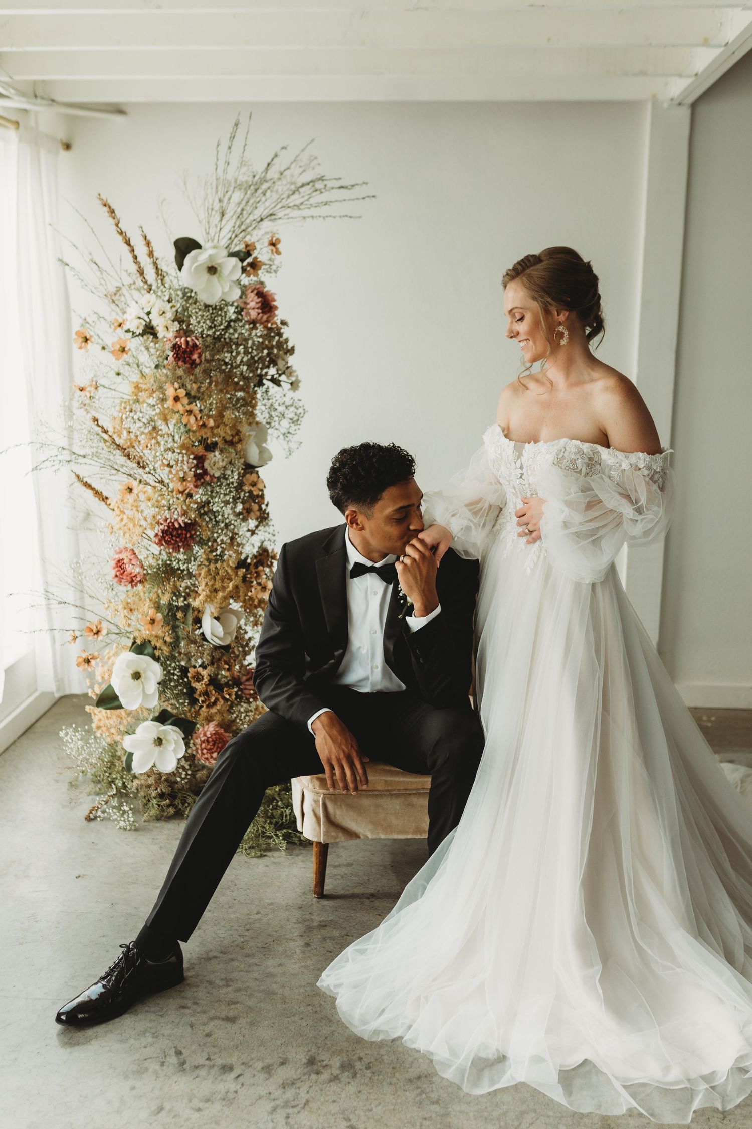 husband and wife at wedding