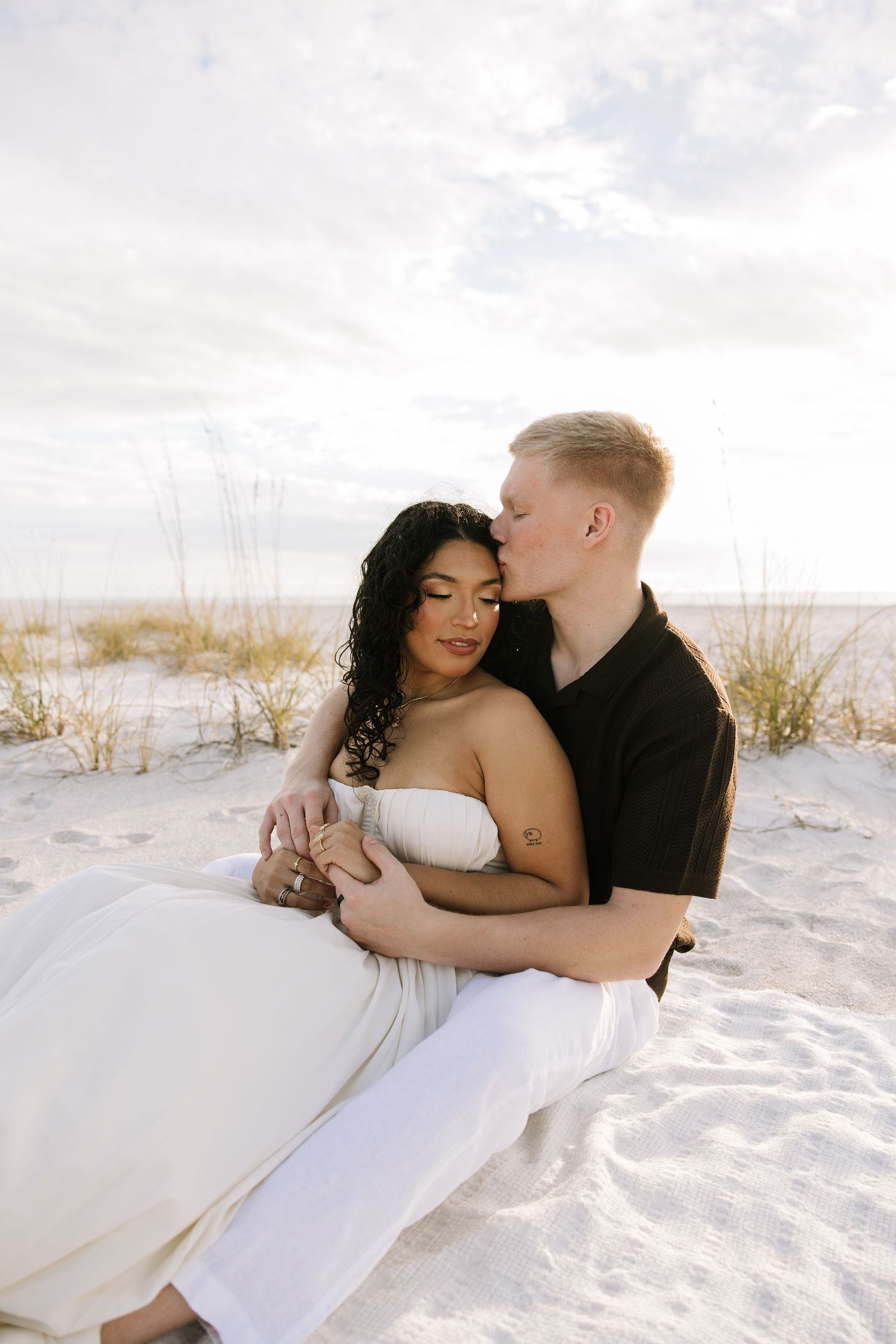 An engaged couple takes 