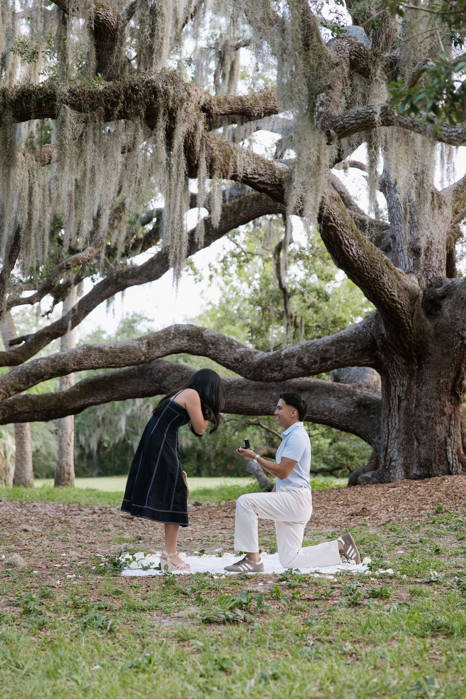 Man proposed to girlfriend captured at Philippe Park by Michaela Gom Photography.