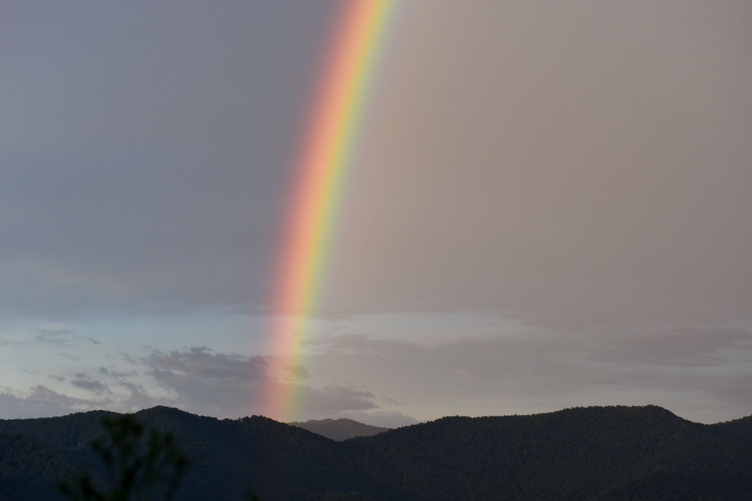 rainbow in the blue ridge mountains