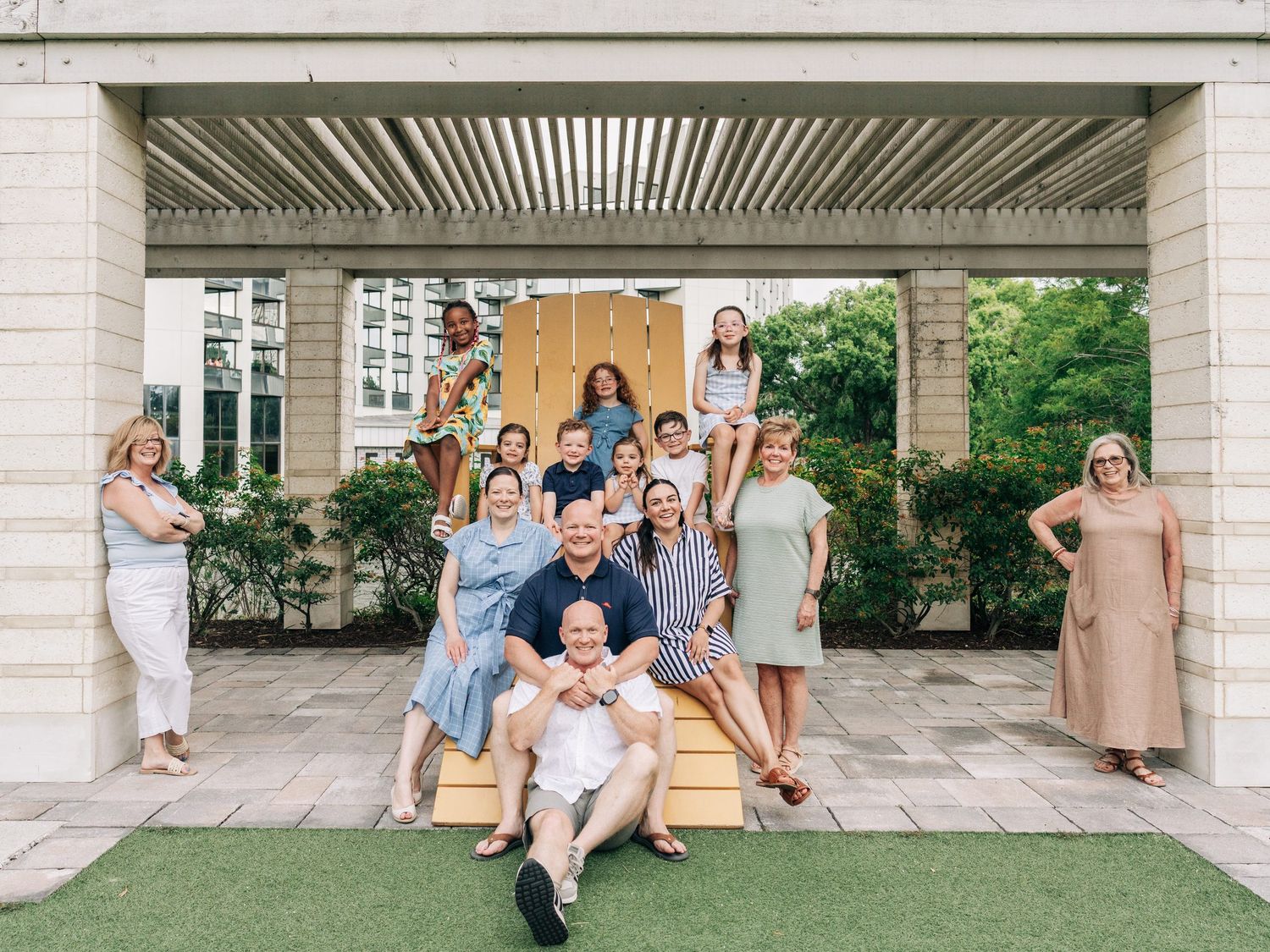 Lifestyle family portrait at the Hilton Orlando Buena Vista Palace near Disney Springs, Lake Buena Vista, Florida