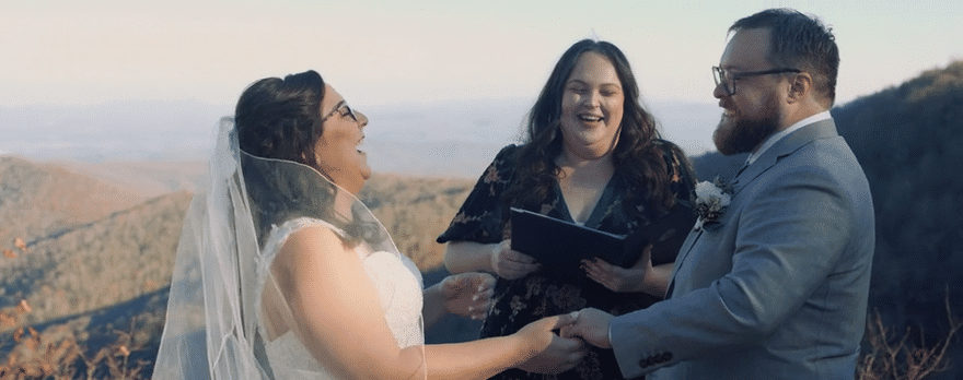 Asheville, NC wedding captured against the backdrop of the Blue Ridge Mountains