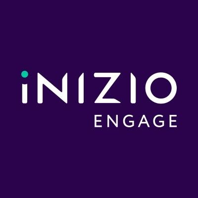 Inizio Engage company logo with white text on a deep purple background with a teal dot accent.