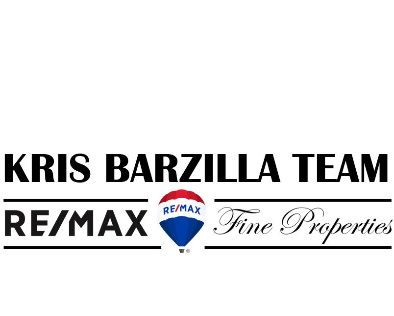 RE/MAX Fine Properties Kris Barzilla Team logo with blue and red balloon icon.