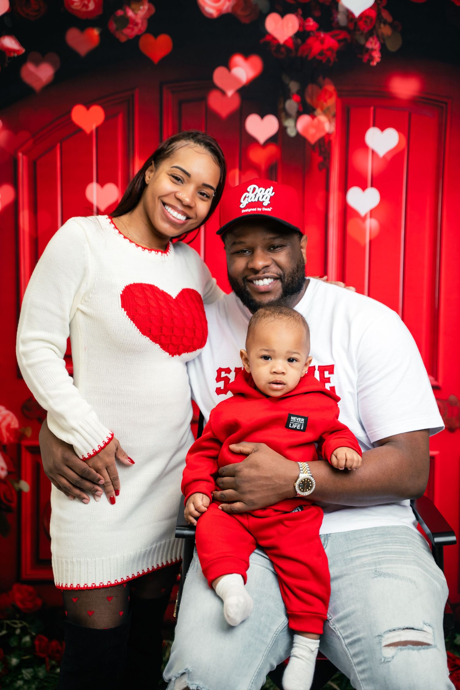 Metro Detroit family photographer capturing Valentine's Day themed family photo