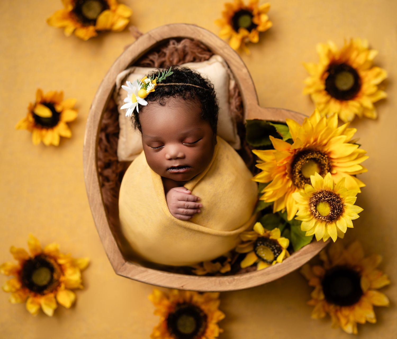 Metro Detroit newborn photographer capturing a peaceful newborn portrait in studio