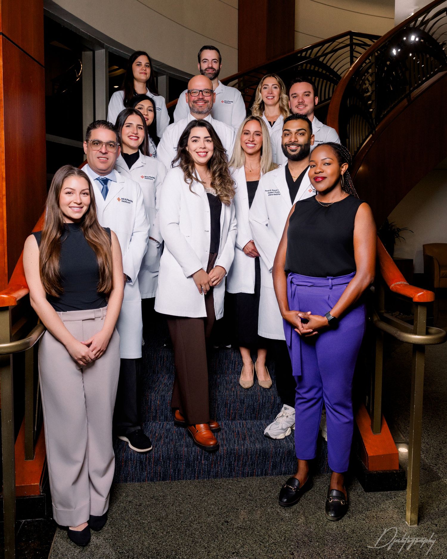 Healthcare team photography South Florida medical staff group portrait professional corporate branding session