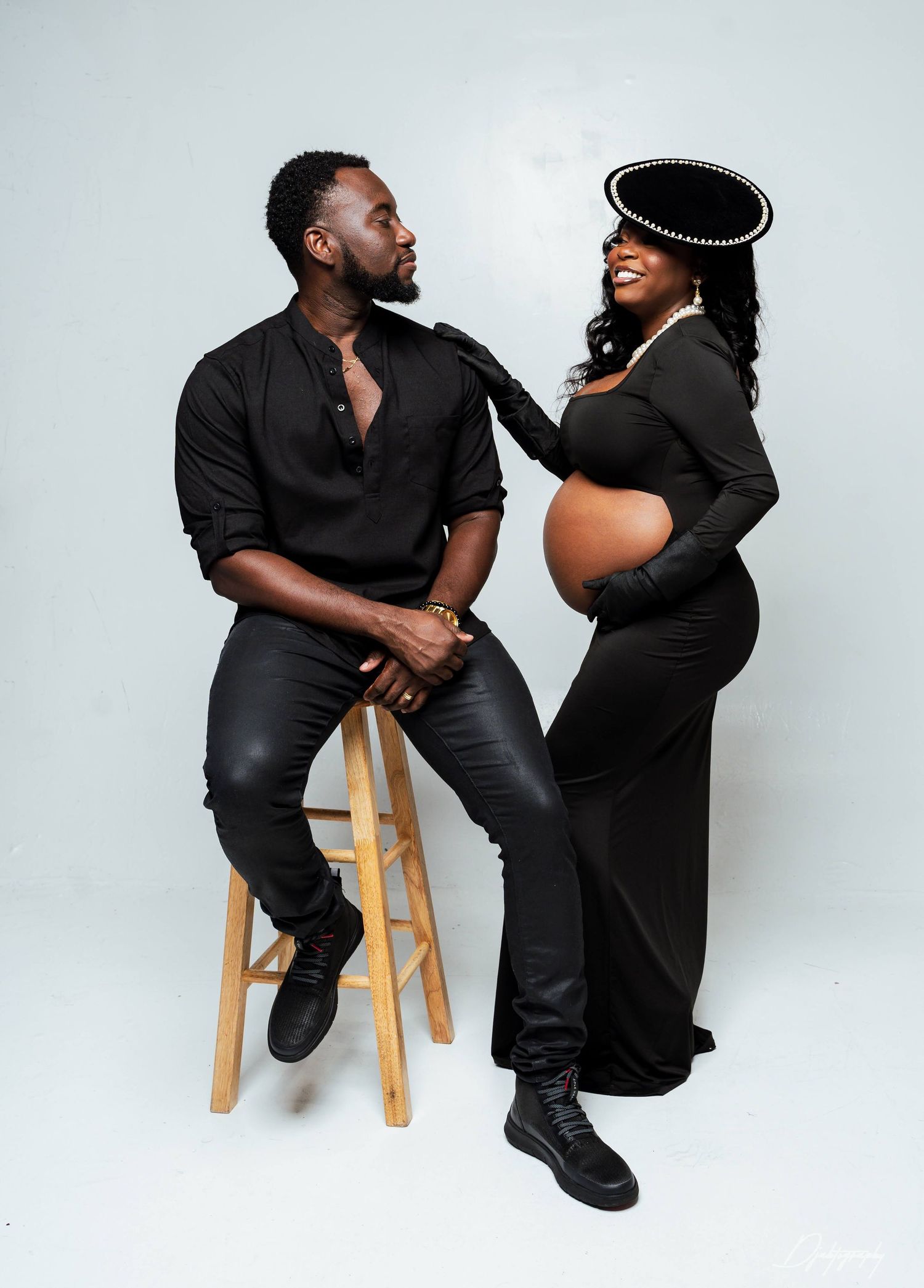 Luxury maternity photography South Florida couple pregnancy session clean modern aesthetic