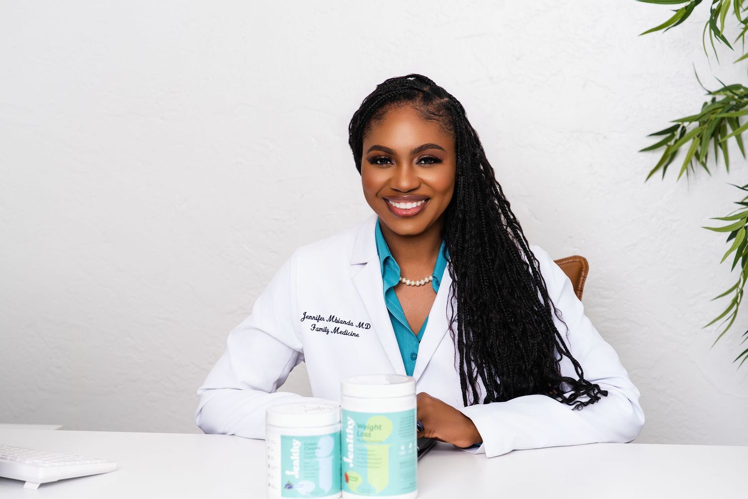 Female physician professional headshot South Florida clean luxury branding photography.