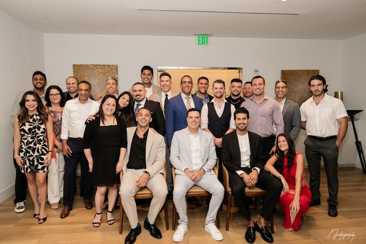 Corporate group photo South Florida business professionals team portrait for company branding and events