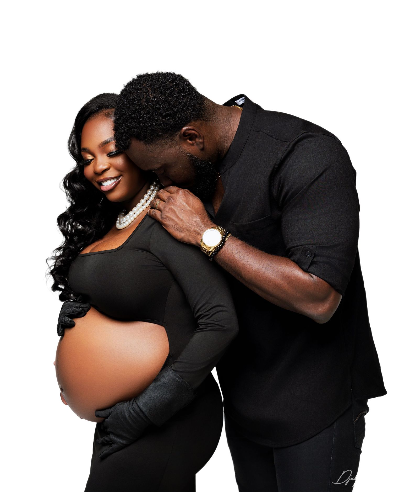 Pregnancy photoshoot South Florida couple intimate maternity portrait modern clean aesthetic