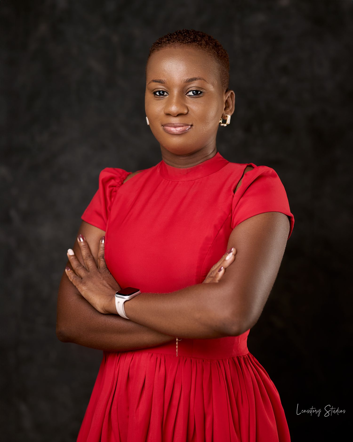 Professional portrait photography in Accra, Ghana by Lensstory Studios, capturing authentic expressions and timeless beauty.