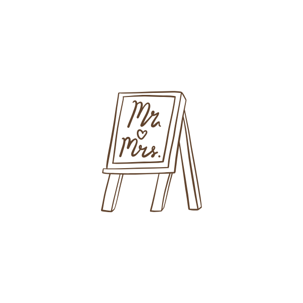 Three easels displaying simple text signs with 