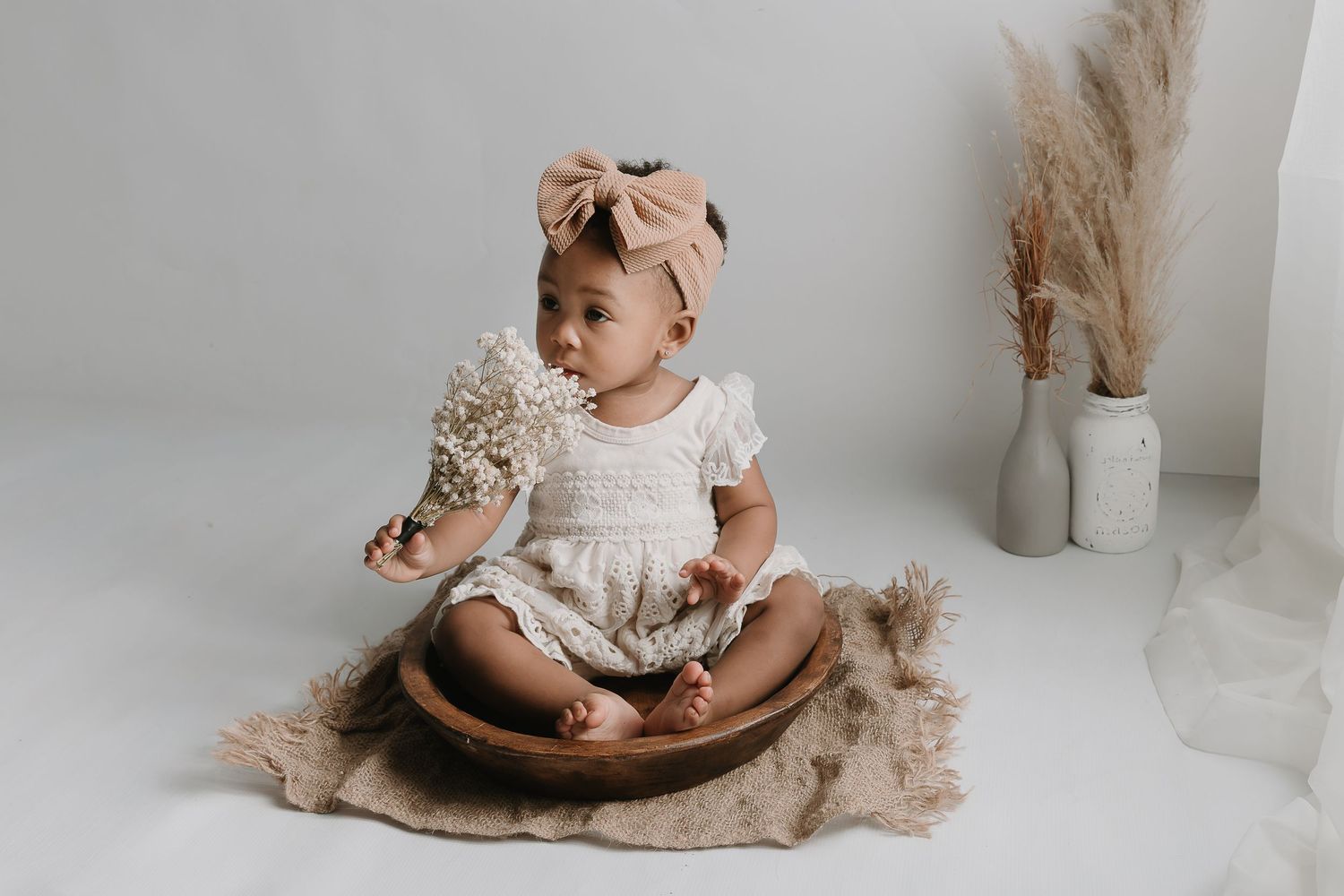 1 year old milestone session in Tyler Texas studio by Motherhood photographer KP Portraits