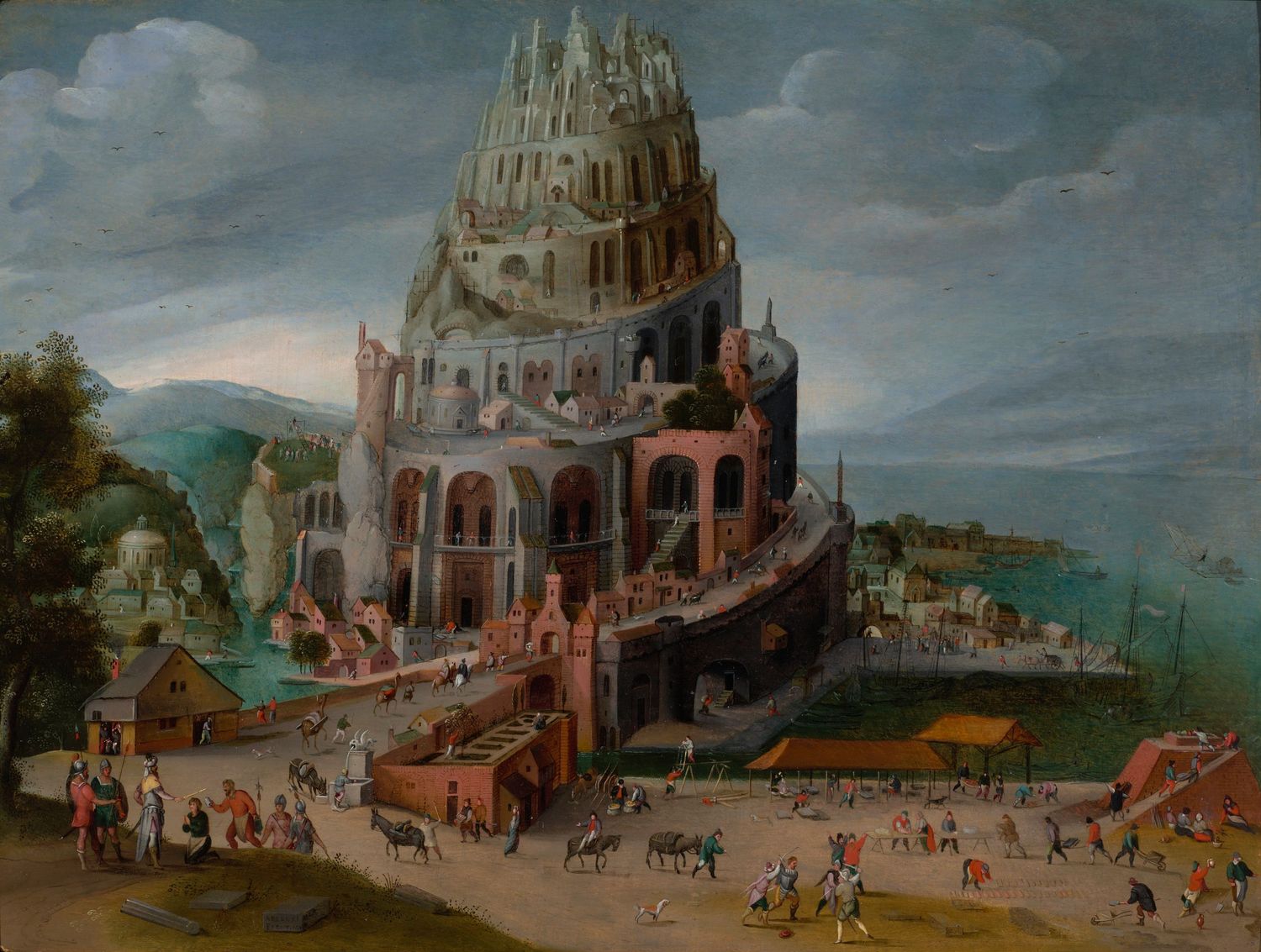 Reproduction photographique d’une peinture représentant la Tour de Babel — Chroma & Muséa