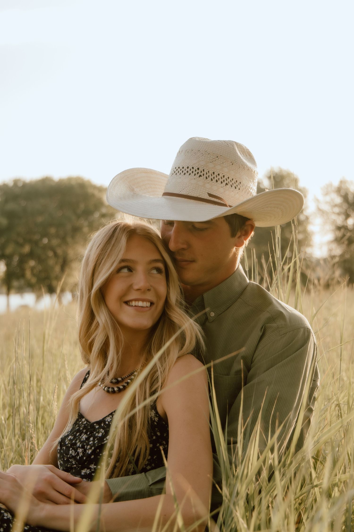 Couple posing together during a couples photography session.