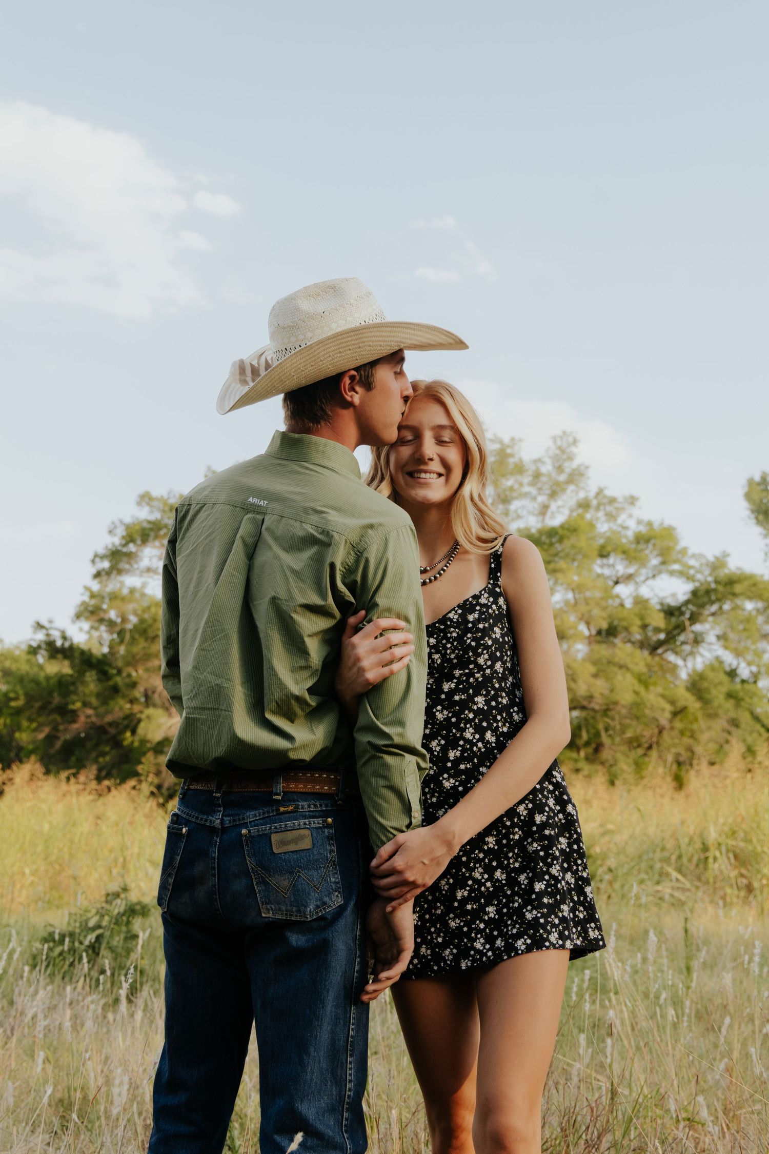 Couple posing together during a couples photography session.