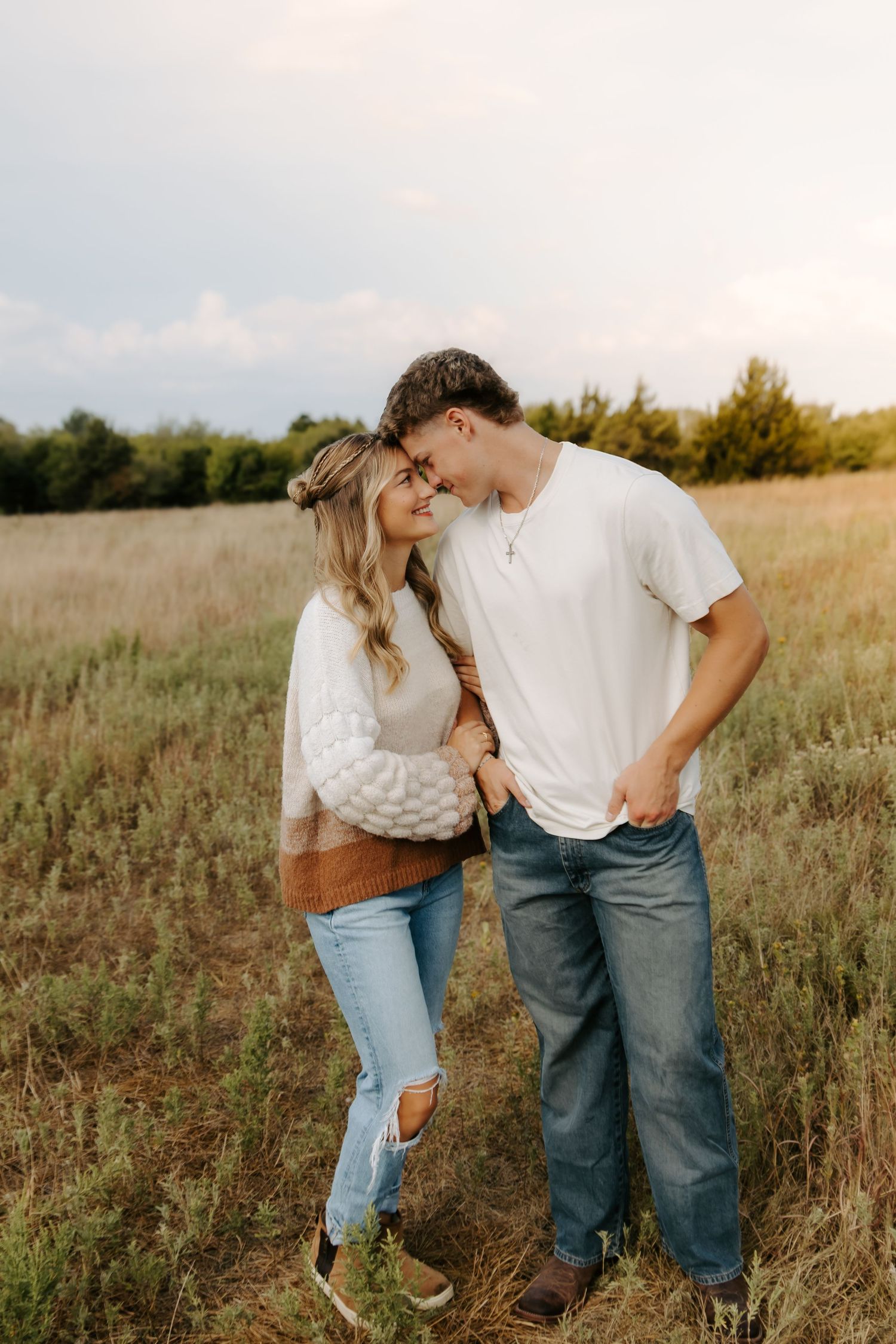 Couple posing together during a couples photography session.