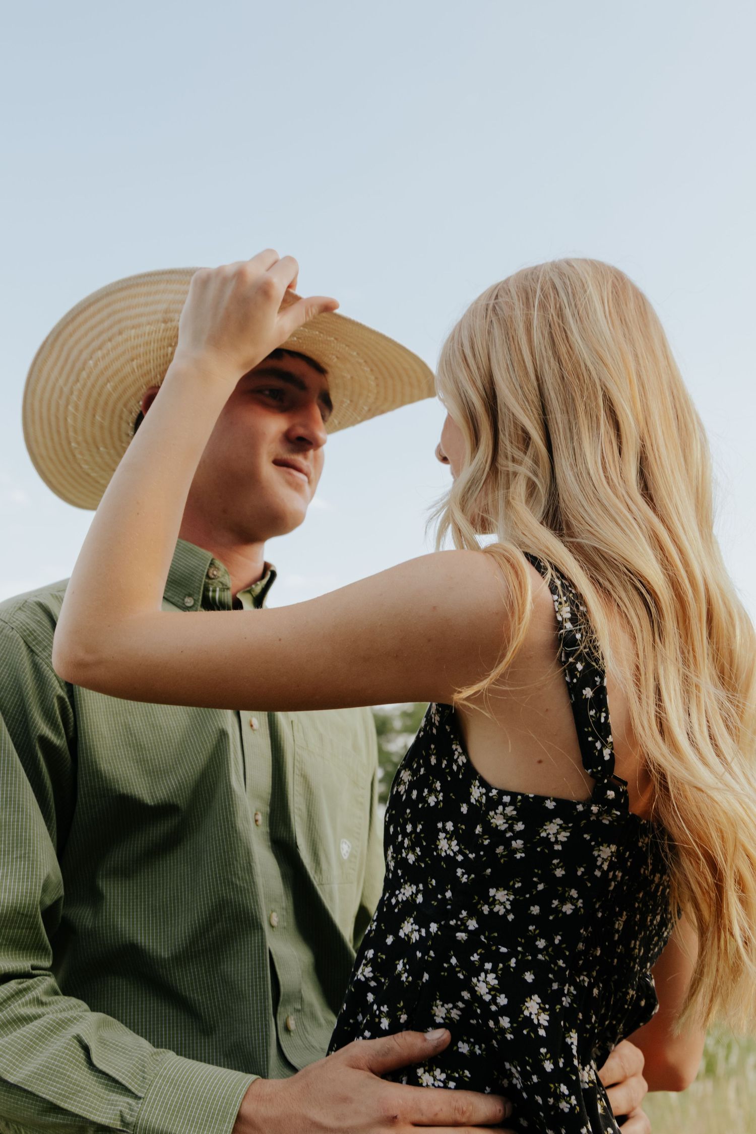 Couple posing together during a couples photography session.