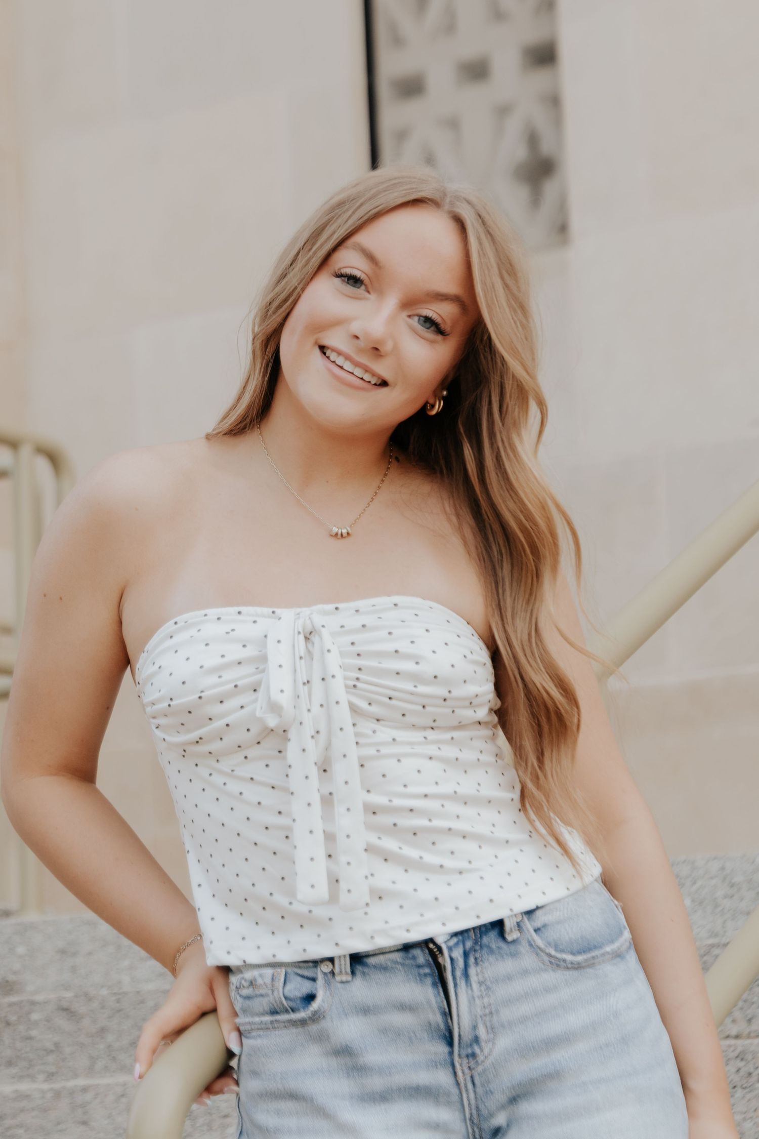 High school senior portrait taken during a senior photography session in  Kansas.