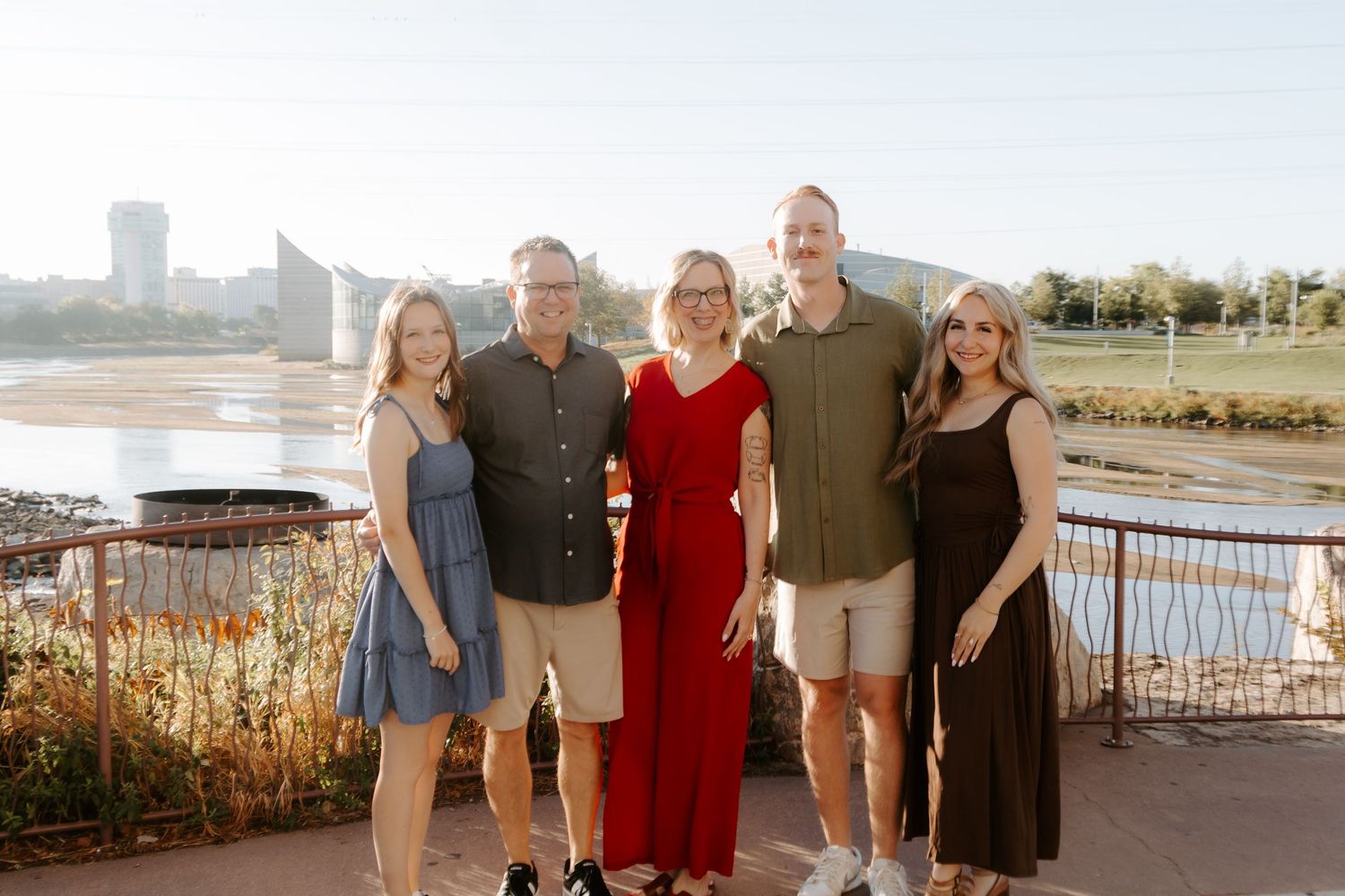 Family posing together during a family portrait session.