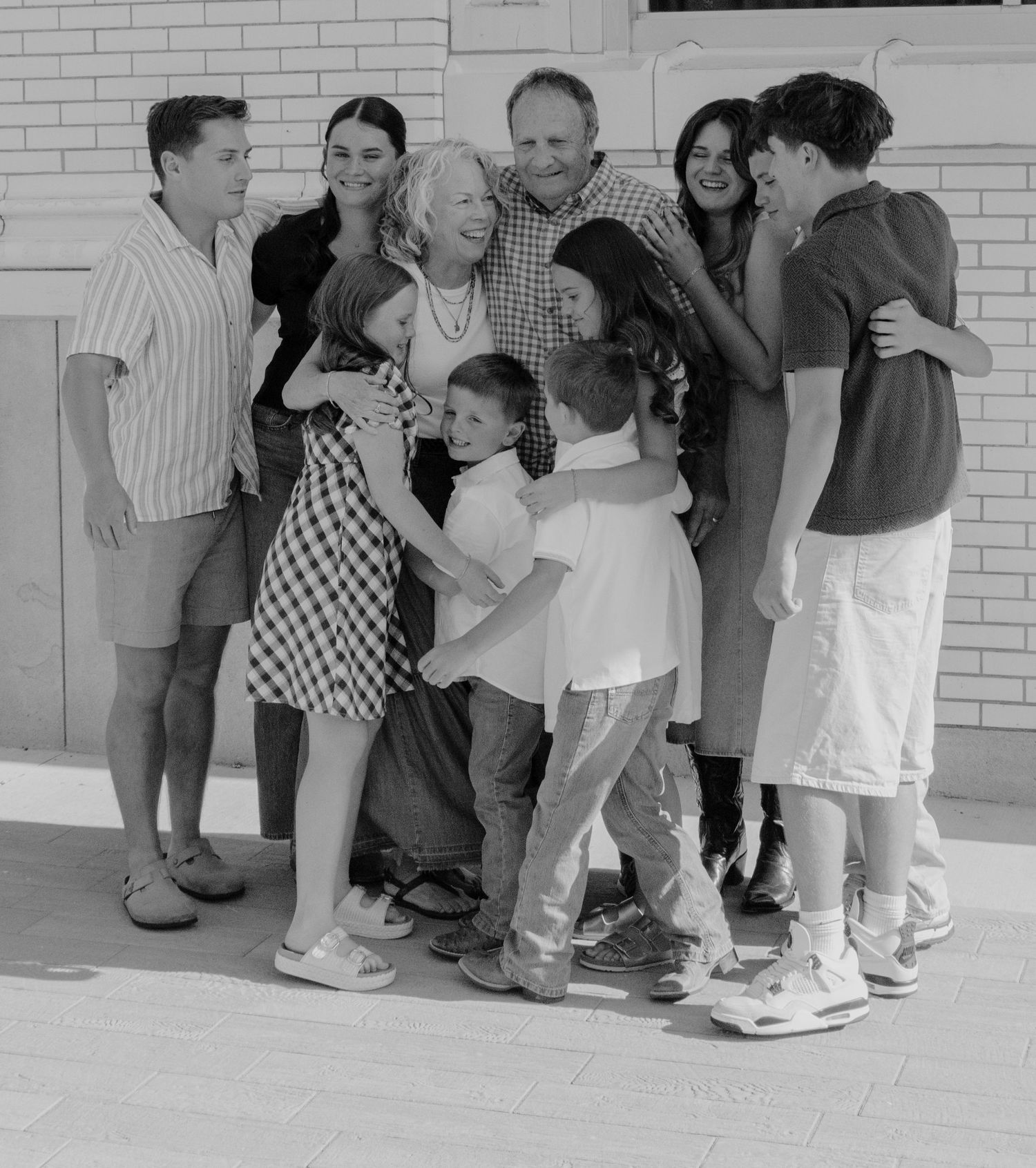 Family posing together during a family portrait session.