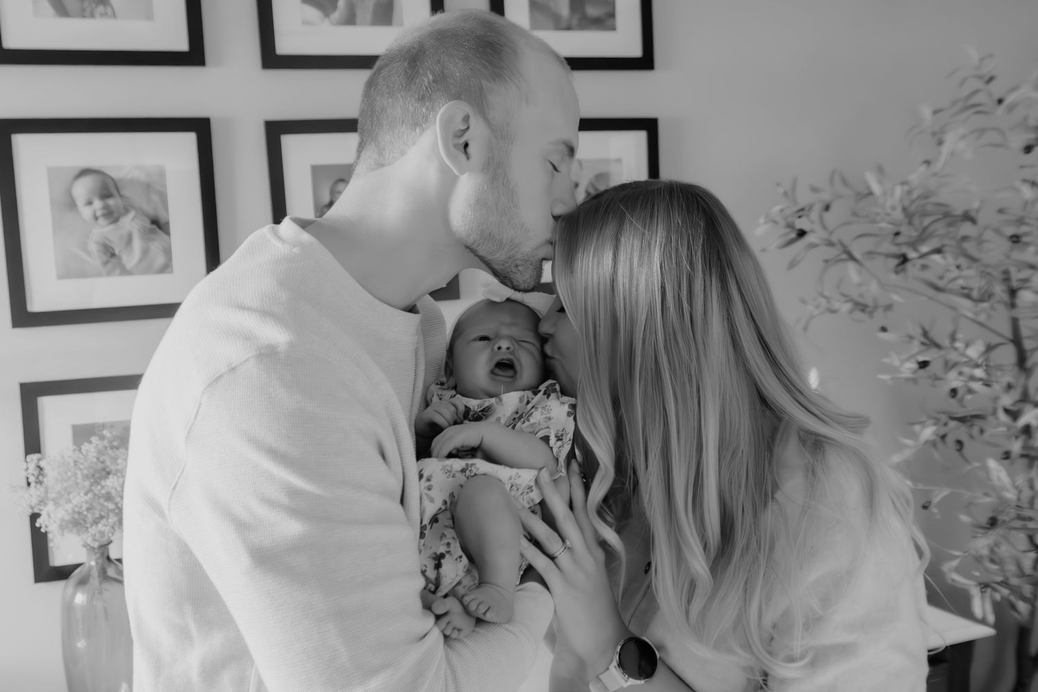 Newborn baby photographed during an in-home lifestyle newborn session.