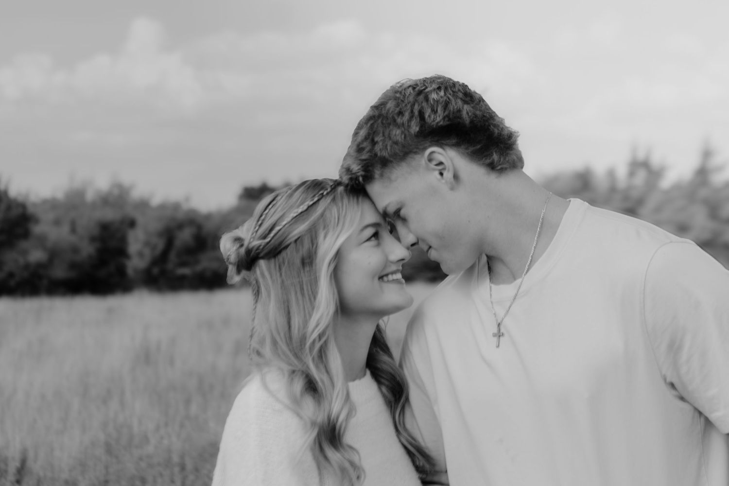 Couple posing together during a couples photography session.