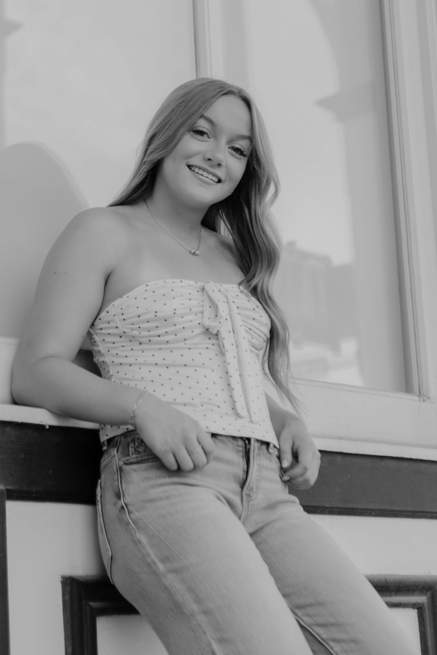 High school senior portrait taken during a senior photography session in  Kansas.