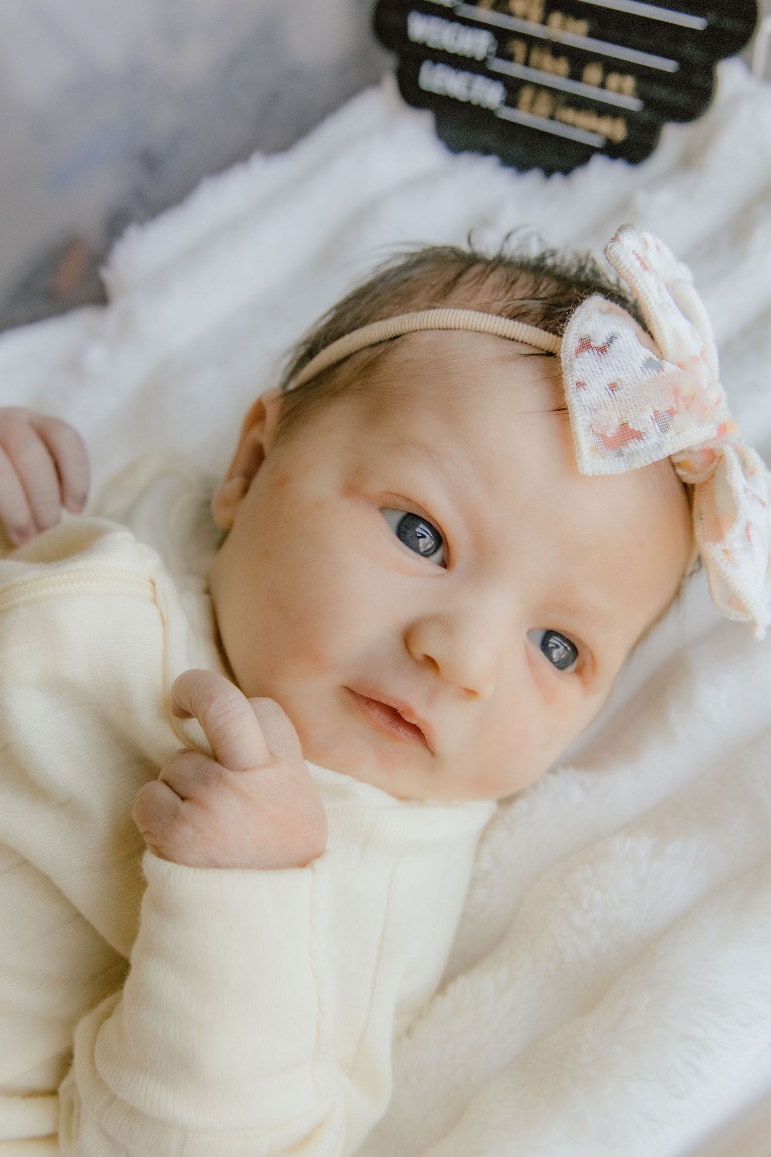 Newborn baby photographed in the hospital during a Fresh 48 session.