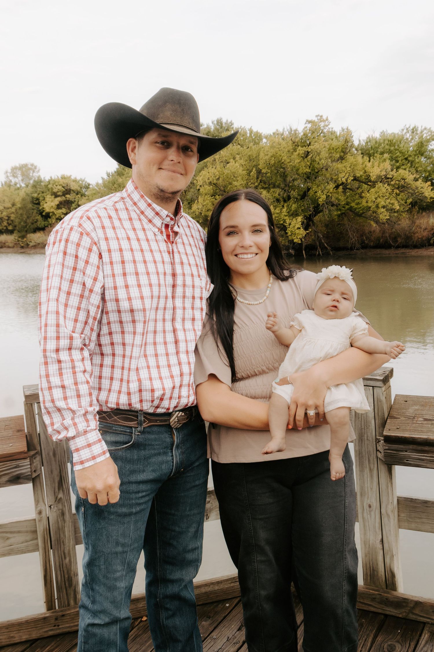 Family posing together during a family portrait session.