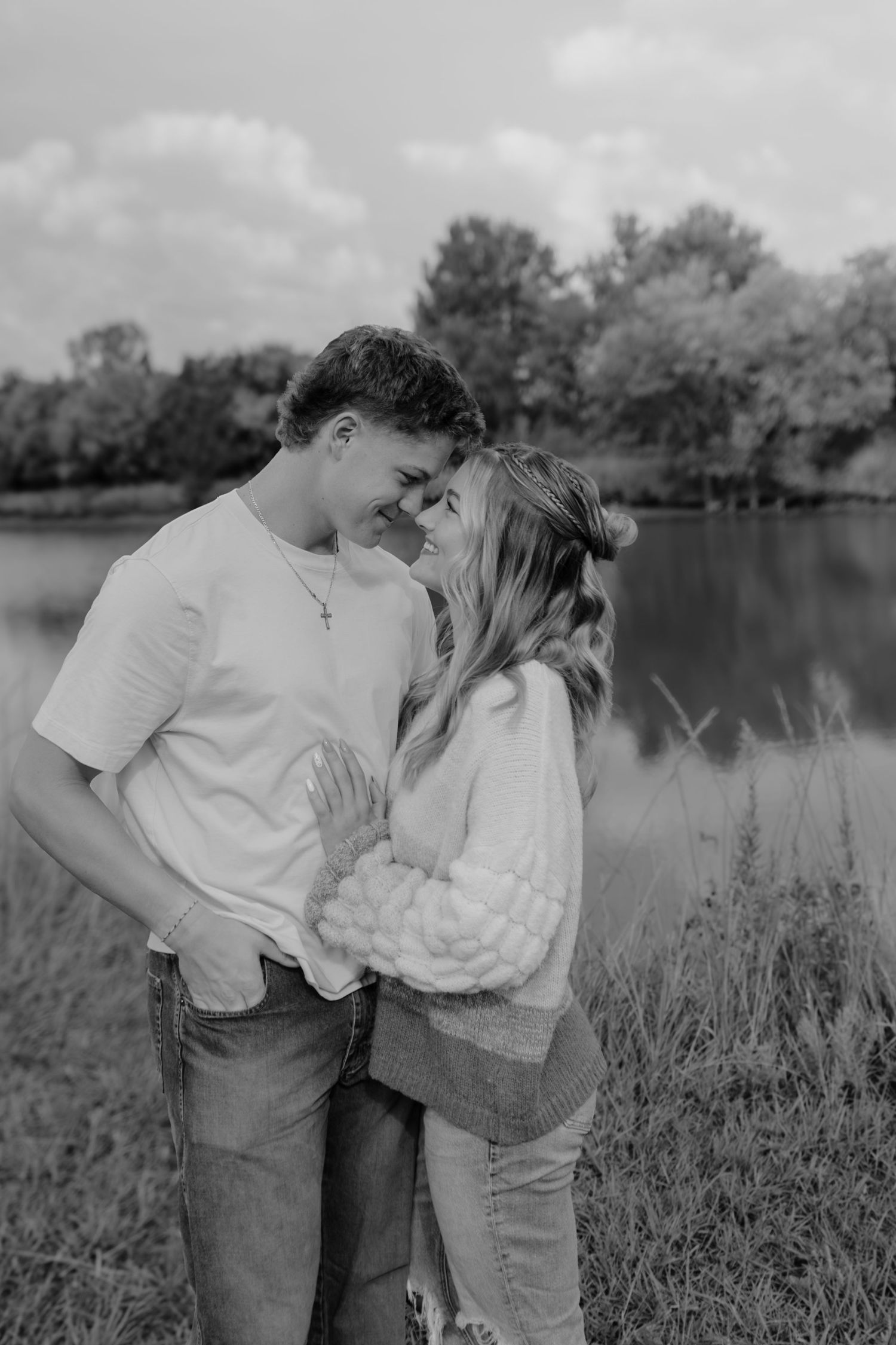 Couple posing together during a couples photography session.