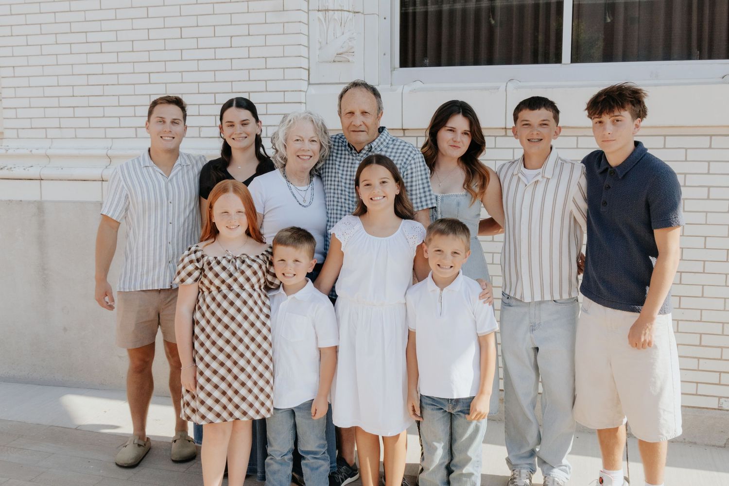 Family posing together during a family portrait session.