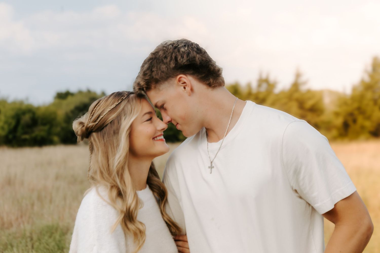Couple posing together during a couples photography session.