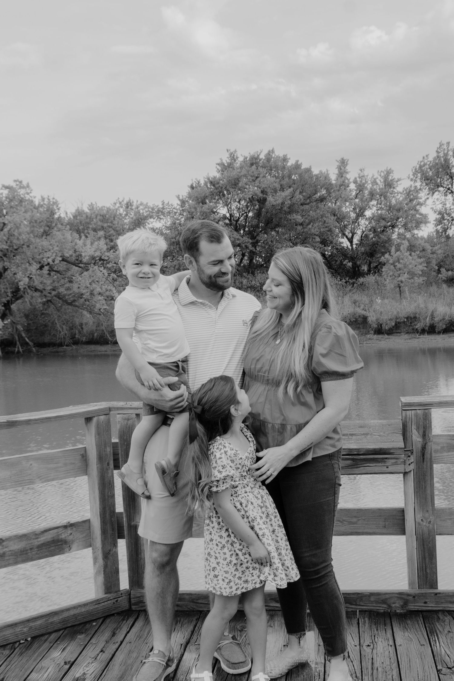 Family posing together during a family portrait session.
