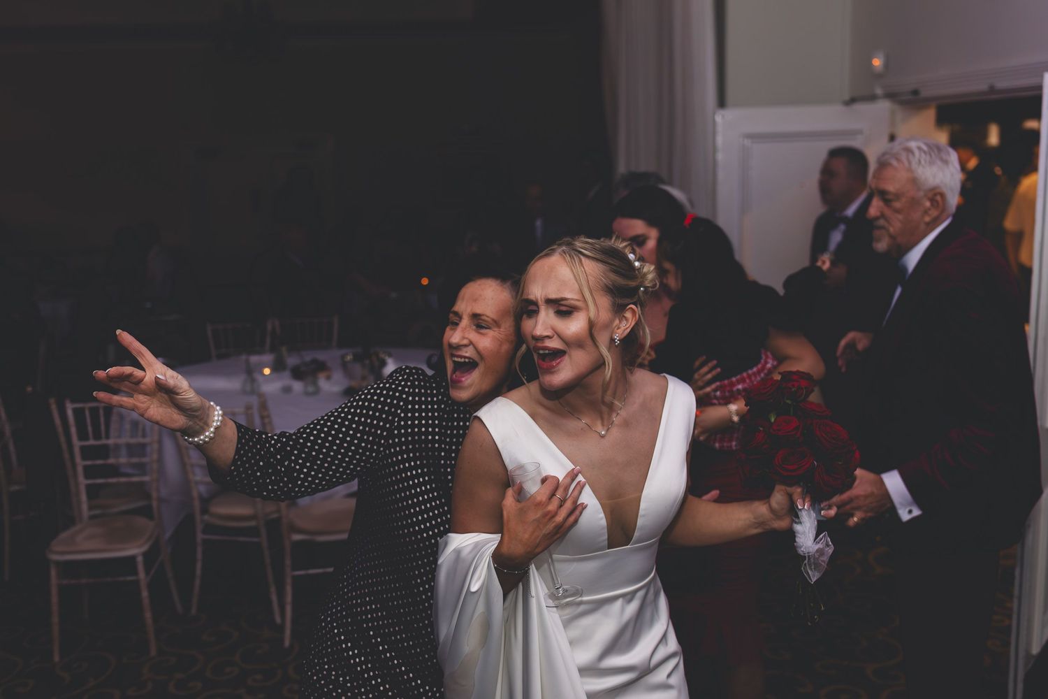a bride and her mother dancing at a wedding in Bradford