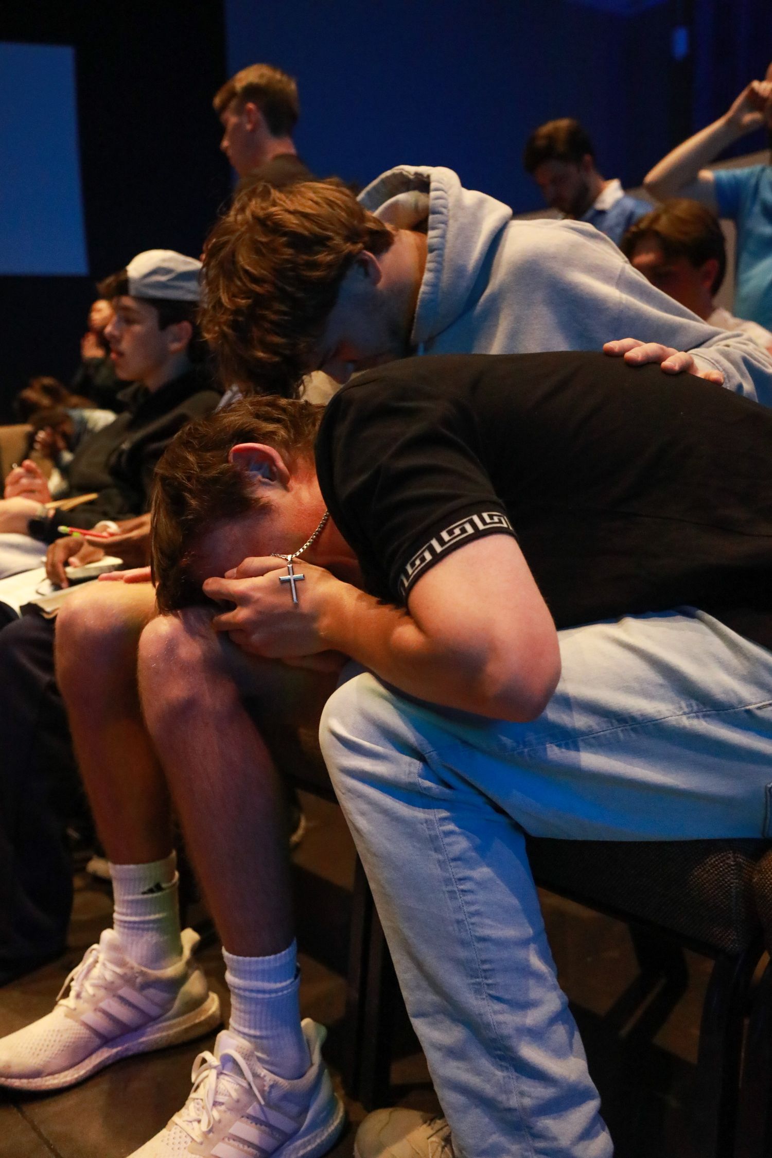 Young man crying
