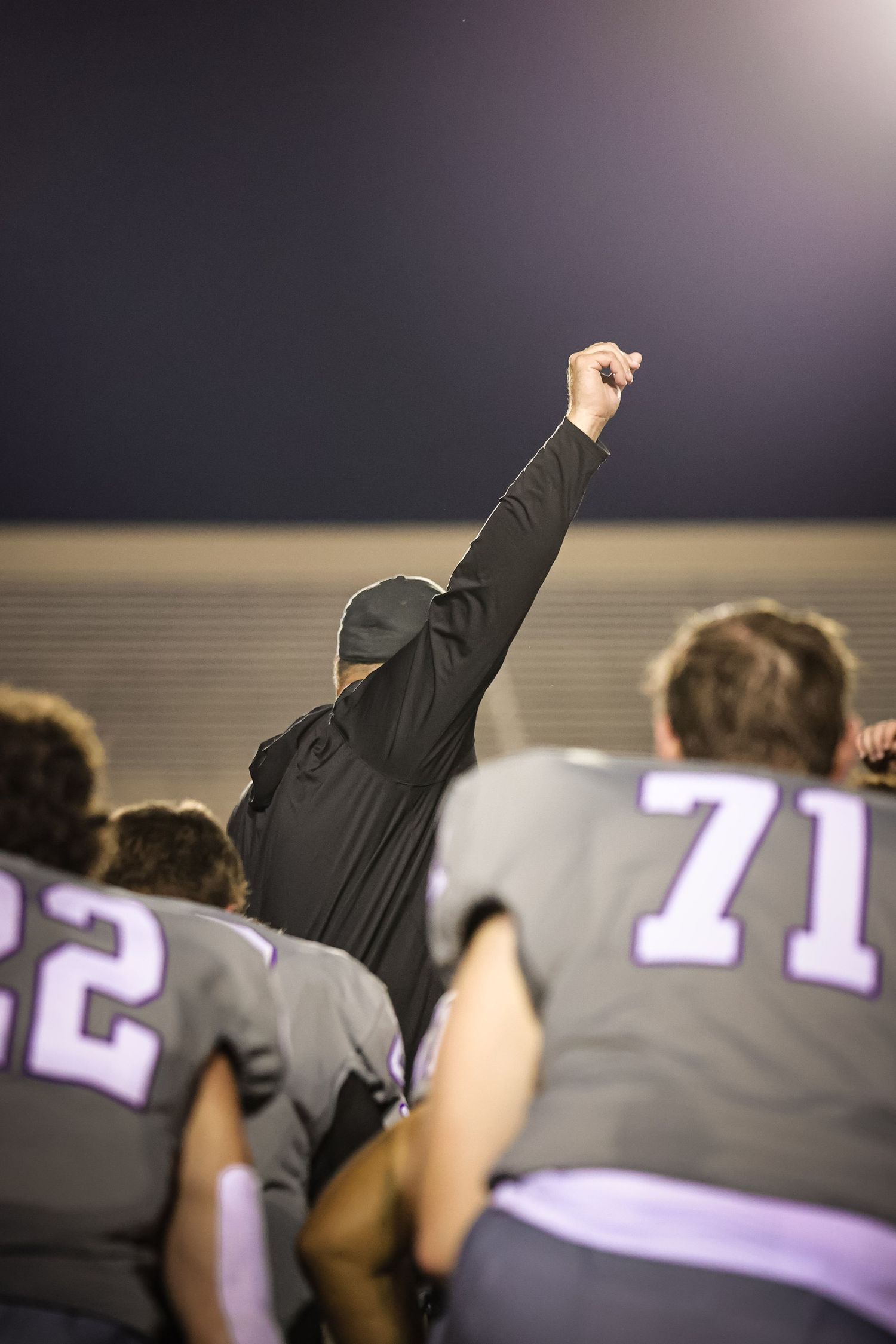 R.L. Paschal High School coach encourages the Varsity Football team after a dominant win against Northside High School.