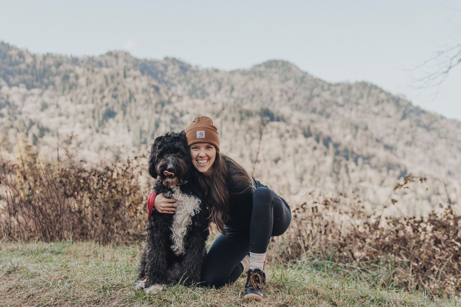 Smoky Mountain National Park outdoor adventure session with pet.