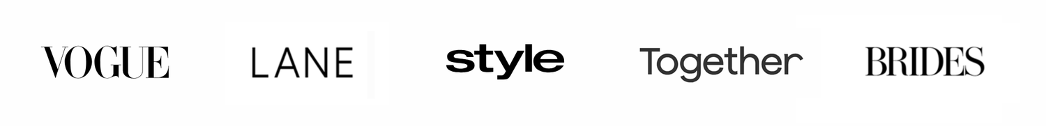 Logos of top fashion and lifestyle publications including Vogue, Lane, Style, Together, and Brides.