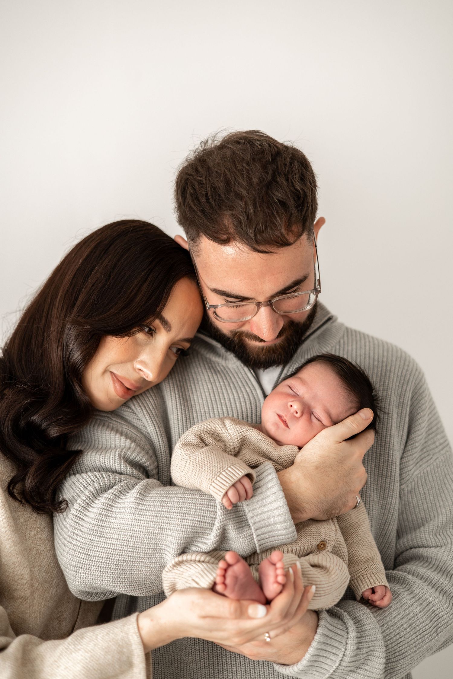 Baby photographer Nottingham studio session relaxed newborn and family photography
