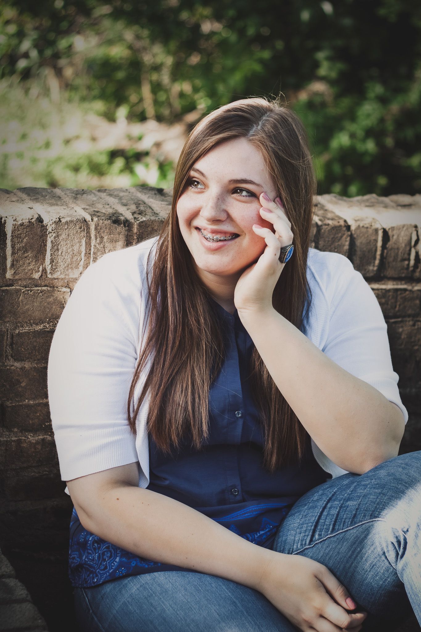 Casual senior portrait of a smiling teenage girl outdoors, natural light photography, Finger Lakes NY, Soft Wild Light