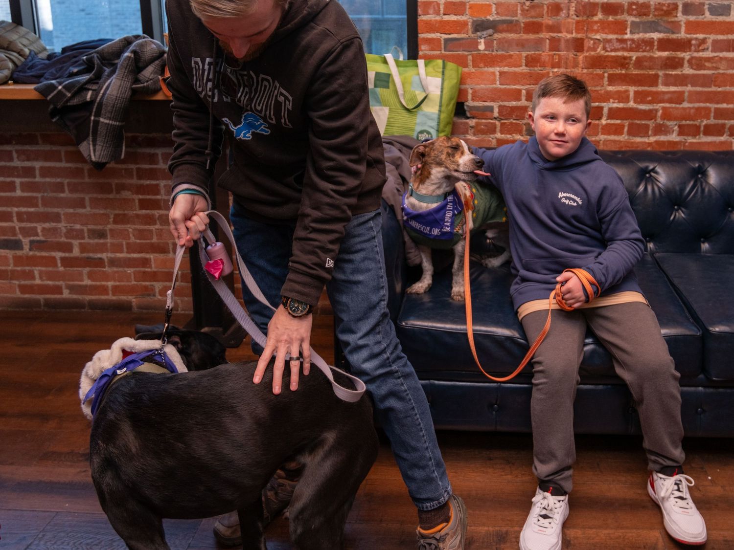 Event photograph from a holiday party benefitting an animal rescue organization.