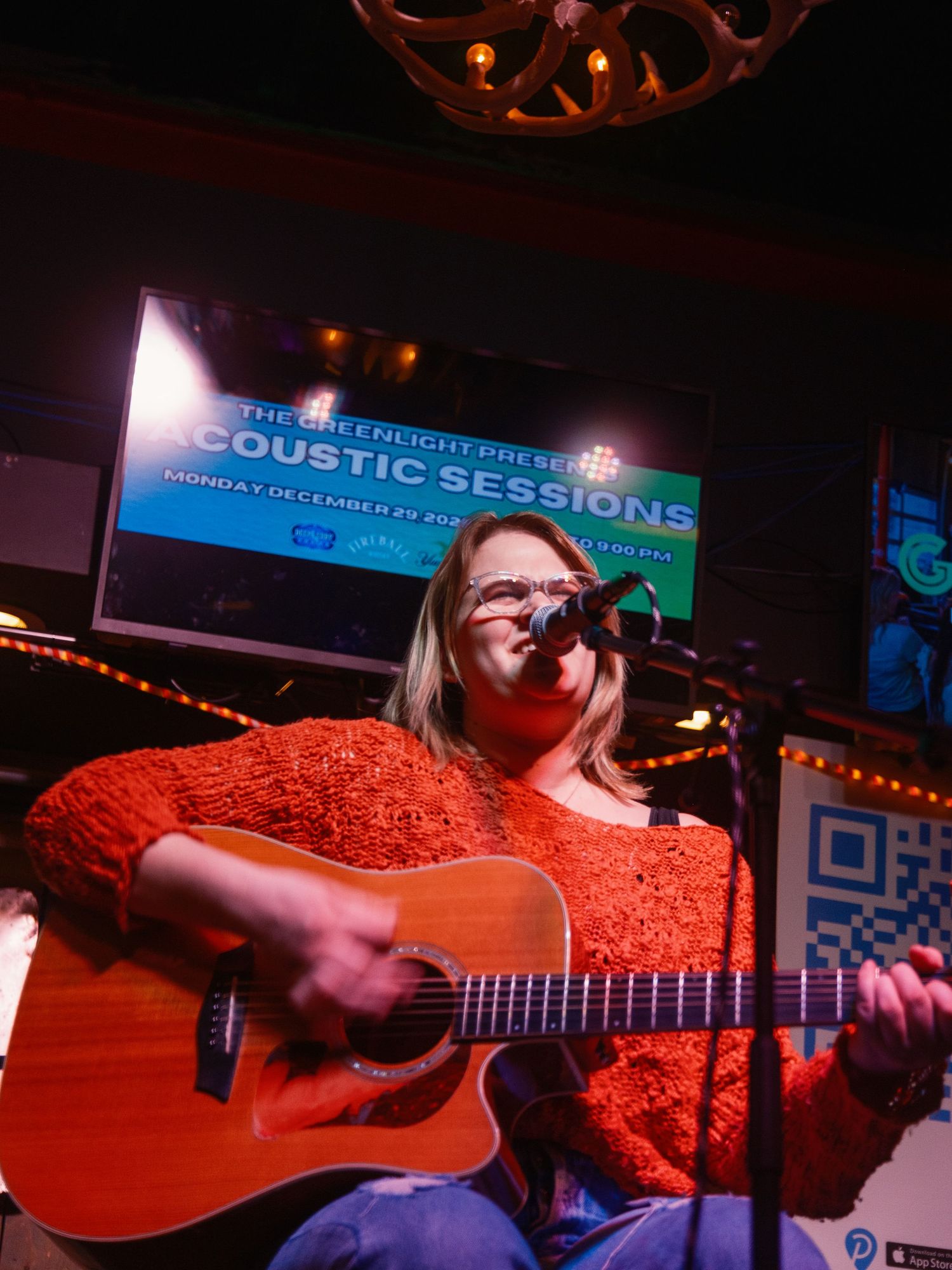 Color photograph of a live music event.