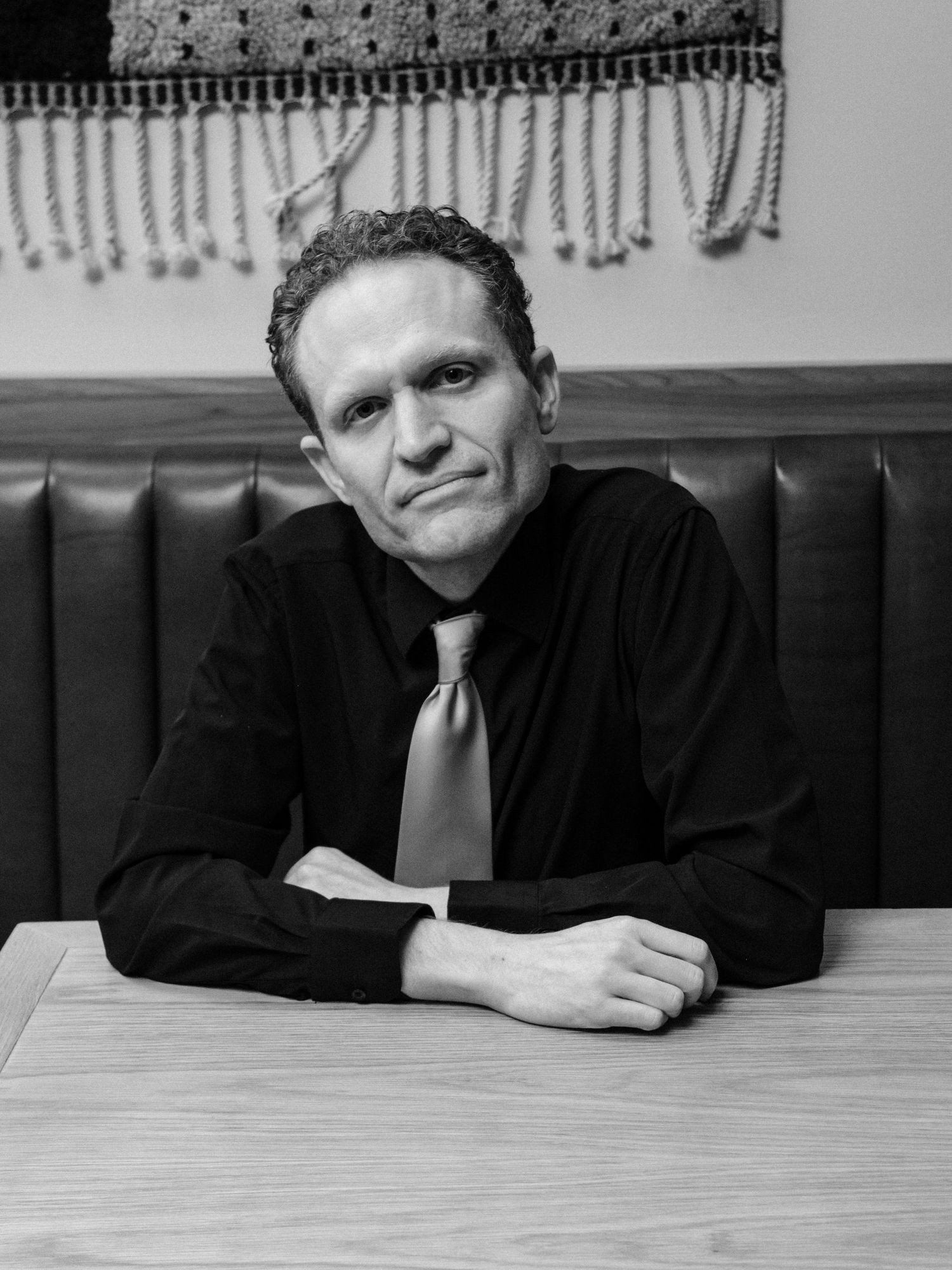 Black and white portrait of a man.